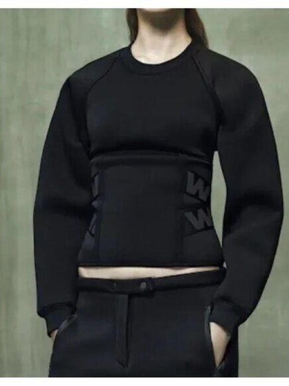 Alexander Wang H&M Collab Black Structured Neoprene Sweatshirt - Picture 6 of 6